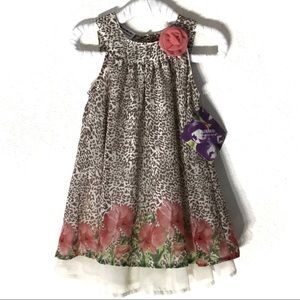 Blueberi Boulevard Toddler Cheetah / Floral Dress